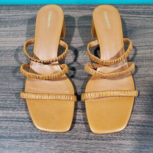 Reformation Camel Strappy Sandals